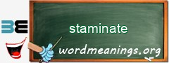 WordMeaning blackboard for staminate
